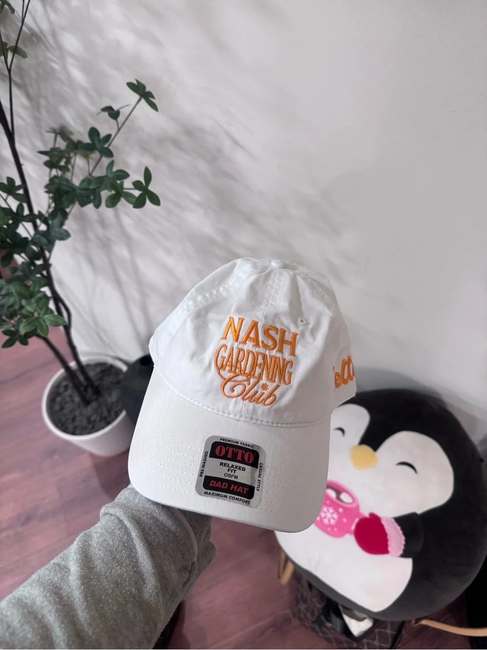 OTTO White Dad Hat with Golden Yellow Nash Gardening Club Embroidery